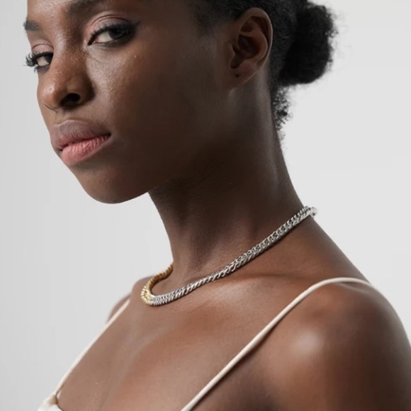 🤍Gold plated texture mix necklace - Picture 5 of 7